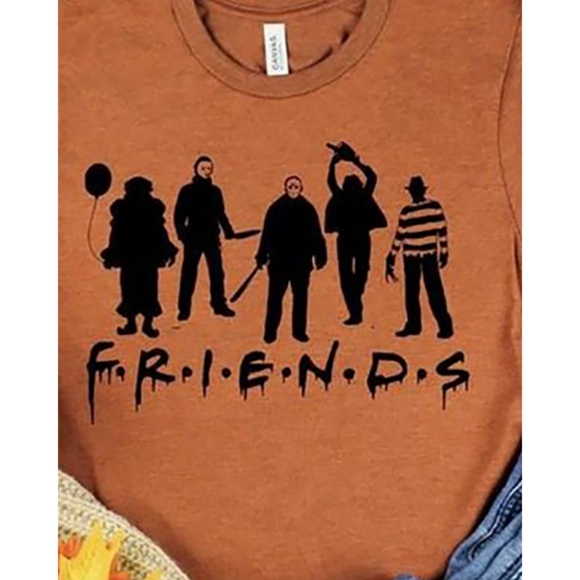🧡Orange FRIENDS Halloween Round Neck Tee - Picture 2 of 5